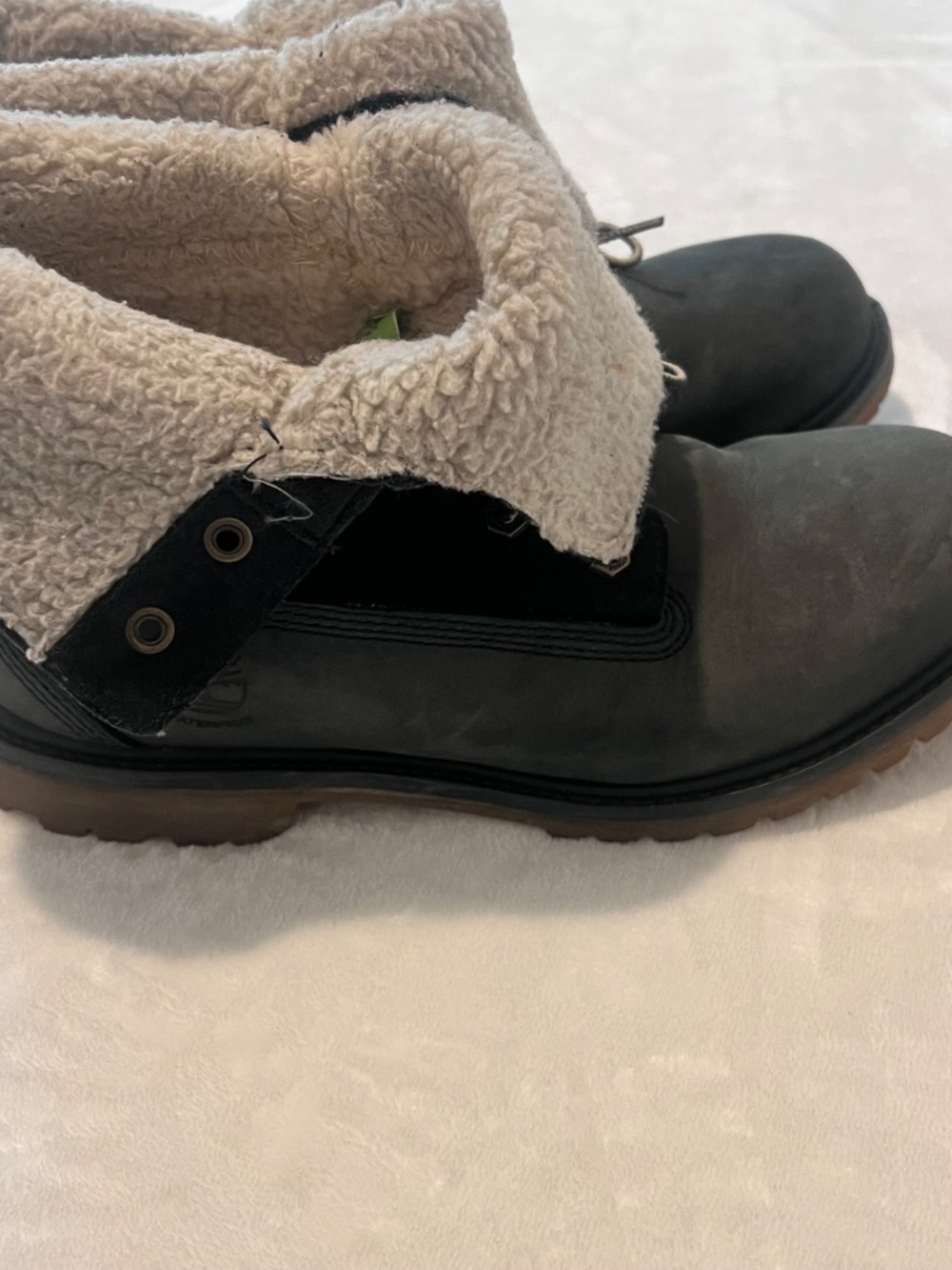 Timberland Teddy Fleece Waterproof Boots Women's 8.5M Black Sherpa Lined 8333R - Picture 6 of 14